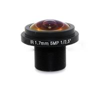 Lawnoval HD 5MP 1.7mm Fisheye CCTV Objectif Grand Angle 1/2.5" F2.0 Fixe Iris Compatible avec Caméra IP, Noir