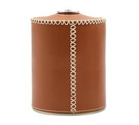 Lawnoval Housse de réservoir de gaz en cuir pour protection extérieure, design rétro respirant, compatible avec les barbecues de camping, noir (marron long, 450 ml)