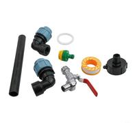Lawnoval IBC Kit de connexion adaptateur de réservoir avec robinet de sortie en laiton de 1,9 cm pour réservoir d'eau de pluie avec robinet à boisseau sphérique