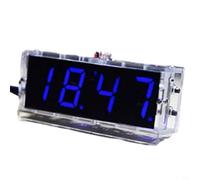Lawnoval Kit d'horloge à tube LED Nixie à 4 chiffres à monter soi-même avec boîtier transparent, pour luminosité automatique, alarme et affichage de la température, amateurs de projets électroniques