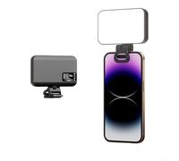 Lawnoval Lampe vidéo LED à clipser USB rechargeable, avec 10 paramètres de luminosité, 3 modes de couleur pour ordinateur portable, appareil photo, maquillage, vlog (2000 mAh-noir)