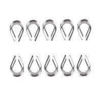 Lawnoval Lot de 10 dés à coudre de câble métallique de 6,35 mm en acier inoxydable 316 de qualité marine très résistant pour yacht et gréement industriel, argenté