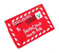 Lawnoval Lot de 10 enveloppes de Noël en feutre non tissé rouge à suspendre pour bonbons, notes d'arbre, couronne d'arbre