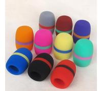 Lawnoval Lot de 10 pare-brises en mousse haute densité pour microphone en forme de boule ou en forme de U, bruit pour protection karaoké, entretiens, scène et utilisation en extérieur, couleur