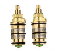 Lawnoval Lot de 2 cartouches thermostatiques en laiton pour mitigeur de douche - Kit de réparation - Plage de température de 20 à 50 degrés