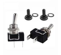 Lawnoval Lot de 2 interrupteurs à bascule marins robustes 12 V 10 A avec coque en caoutchouc imperméable, interrupteur tactile marche/arrêt automatique, contacts argentés, bornes à coque, s'adapte aux