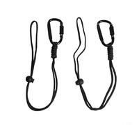Lawnoval Lot de 2 lanières de poignet avec crochet, sangle porte-clés réglable pour portefeuilles, lampes de poche, charge de 20 kg, équipement pour camping, randonnée, noir (courte période)