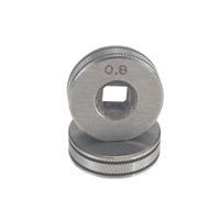 Lawnoval Lot de 2 rouleaux d'entraînement pour soudeur MIG 0,6-0,8 mm/0,8-1,0 mm, rainure moletée pour alimentateur de fils, acier à roulement, 25 mm de diamètre extérieur, 7,45 mm de large, trou