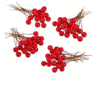 Lawnoval Lot de 200 baies de houx rouges vives pour couronnes et arrangements de Noël