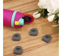 Lawnoval Lot de 4 bouchons de rechange en silicone compatibles avec les bouteilles d'eau Sip de 5,7/70,9/120/1200 ml et Tritan 708,7 g, couvercle anti-fuite, facile à nettoyer, noir/rose/gris