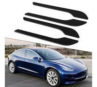 Lawnoval Lot de 4 enjoliveurs noirs brillants pour poignée de porte Tesla Model 3 (2017-2021) et Model Y (2021) - Matériau ABS, résistant aux rayures, facile à installer