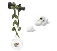 Lawnoval Lot de 4 petites créatures sautantes Habitat Boule de verre Cachette Plateforme Étagère Décor Jardin Cour Blanc 10 x 10 x 7 cm