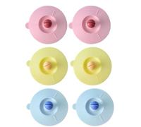 Lawnoval Lot de 6 couvercles de gobelets en silicone anti-poussière et étanches pour verre céramique et acier inoxydable Chaleur de -30 à 250 °C
