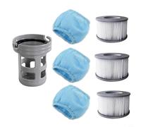 Lawnoval Lot de 7 filtres de piscine Miweba en PVC avec support de filtre pour piscines gonflables Delight Premium pour série Elite Concept
