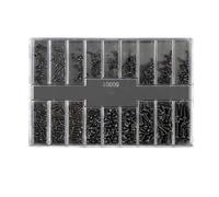 Lawnoval M3-M2 Mini vis et écrous Assortiment Kit 500 pièces en 18 tailles Acier carbone avec boîte de rangement pour ordinateur portable, montre, lunettes et petits appareils électroniques