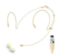 Lawnoval Micro TA4F pour mini XLR 4 broches pour écouteurs à double tour d'oreille avec condensateur cardioïde et applications vocales Beige