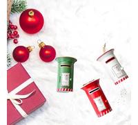 Lawnoval Mini boîte aux lettres en métal pour sapin de Noël, design de boîte aux lettres avec porte ouverte, décoration festive pour la maison de vacances à suspendre (mélange de couleurs)