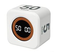 Lawnoval Minuteur visuel hexagonal pour enfants et adultes, détection de gravité, compte à rebours Pomodoro, double affichage silencieux, 65-70 dB, mini 5 x 5 x 3,8 cm (blanc)
