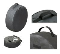 Lawnoval Oxford 600D Sac de rangement pour pneu de secours de voiture avec poignée et ajustement réglable, housse de protection de roue pour VUS, fourgonnette et véhicule utilitaire, noir, 63 cm de