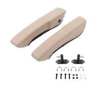 Lawnoval Paire d'accoudoirs réglables pour siège de voiture Plage 0-120° avec mousse PU et support en métal pour le confort du véhicule, beige, kit d'installation gauche et droite