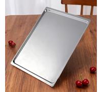 Lawnoval Plaque de cuisson en aluminium 43,5 x 31,5 cm pour pain, gâteau et biscuits avec surface anti-adhésive et bords roulés