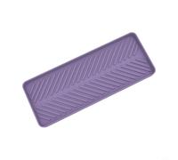 Lawnoval Plateau de rangement d'évier en silicone avec lignes surélevées pour séchage rapide, porte-éponge pour cuisine et salle de bain, 23 x 9 cm, gris (violet)