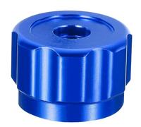 Lawnoval Poignée de roue ronde pour robinet et AC pour jauges de collecteur, bouton en alliage d'aluminium avec tige carrée de 6,6 mm, bleu/rouge