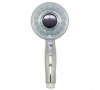 Lawnoval Pomme de douche LED à changement de couleur avec affichage de la température, 3 modes, mélange de massage, piles alimentées par eau, argent