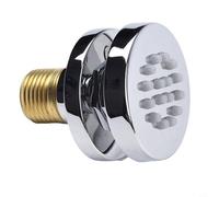 Lawnoval Pomme de douche rotative de 5,1 cm ronde réglable à fixation murale spa massage latéral G1/2 connecteur standard anti-obstruction buses (chromé)