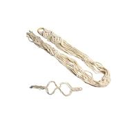 Lawnoval Présentoir mural en macramé tissé à la main en corde de coton avec bois de pin pour chapeaux à bords - 3 niveaux - 170 cm - Pour salon, chambre à coucher, bureau