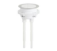 Lawnoval Réservoir de chasse d'eau double bouton poussoir de remplacement standard double chasse d'eau WC avec trou de couvercle de 48 mm de diamètre, longueur réglable, blanc