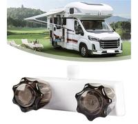 Lawnoval Robinet de douche pour camping-car, matériau ABS, double bouton de contrôle de la température, s'adapte aux centres à 2 trous de 10,16 cm, taille compacte pour une utilisation en intérieur et