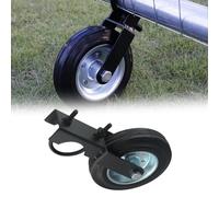 Lawnoval Roulette de portail en métal avec roue solide de 15,2 cm de diamètre, clôture extérieure pour cadre de porte, capacité de charge de 226,8 kg, support réglable avec boulon en U, noir