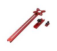 Lawnoval Support de rainure de fraisage pour défonceuse, guide de cheville 4 en 1 et localisateur de poinçon pour le travail du bois, fabriqué en alliage d'aluminium, rouge A