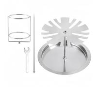 Lawnoval Support pour friteuse à dinde en acier inoxydable et grille à poules avec piques amovibles, support de cuisse de poulet et porte-gobelet pour grillades ou fours, argenté