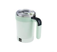 Lawnoval Tasse à café avec agitation automatique avec affichage de la température, tasse électrique rechargeable auto-mélangeuse pour café, thé, chocolat chaud, en acier inoxydable (anglais) vert