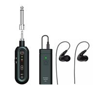 Lawnoval UHF Système de surveillance intra-auriculaire sans fil avec appairage automatique, 8 fréquences préréglées, 50 m pour portée, construction ABS et batterie rechargeable, noir