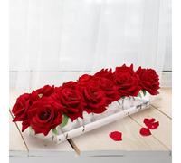 Lawnoval Vase à fleurs rectangulaire en acrylique transparent pour décoration de table de salle à manger