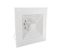 Lawnoval Ventilateur de plafond intégré - Puissant pot d'échappement silencieux pour cuisine et salle de bain - 20 x 20 cm - ABS blanc - Extracteur d'air économe en énergie (24 x 24 cm)