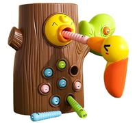 Lawnrden 1 Set Magretic Bird Feeder Toy Fun & Educational Montessori Toys with Woodpecker, Worm & Arbre Stump Magnetic Bird Feeding Game for Kids Girl and Boy |.Toys Montessori pour 2 Ans