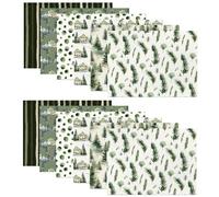 Lawnrden 12 pièces Papier d'emballage de noël 20x27 '', Papier de Scrapbooking noël Vert forêt avec Motif d'arbre et cerf, découpable à Faire soi-même pour Cadeaux fête Mariage