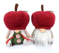 Lawnrden 2 pièces Gnomes de Noël en Peluche Mignon Couple de Pommes Gnomes en Peluche Ornements pour été Automne Hiver Noël Ferme Maison Cuisine décorations |.Décorations pour la Maison