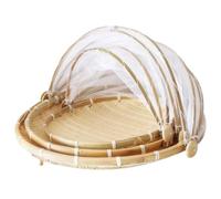 Lawnrden 3pcs / Set Couvertures de Nourriture pour Maille extérieure à l'extérieur tissé Rond à la Tente de Tente poussière Couvoirs extérieurs Pliables pour Les Fruits légumes Cuisine Rangement pa