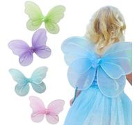 Lawnrden Aile | Aile de Papillon pour Filles 4 pièces 4 Couleurs 18x14 Costume Pliable Mignon Costumes de fée décoratifs pour Cosplay scène fête Halloween