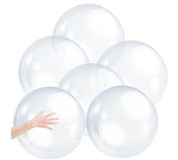 Lawnrden Ballon de Plage | 6 pièces Ballon Transparent Gonflable 16 Pouces PVC Plage d'eau Lumineux fête de Piscine Claire