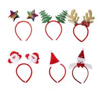 Lawnrden Bandons de Noël 6pcs Tree de Noël, bonhomme neige, Santa Hat Toppers Rendeer Antlers Band Band Feeties Christmas Favors Decoration for Adults ＆ Kids |.Accessoires cheveux