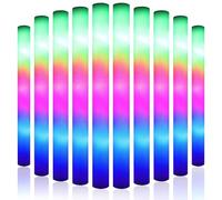 Lawnrden Bâtons lumineux en mousse, bâtons lumineux en mousse 10 pièces éclairent 3 modes LED clignotant coloré brillent dans le cadeaux de fête pour événement fête mariage concert