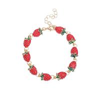 Lawnrden bijoux aux fraises| Bracelet à breloques aux fraises fantaisiste, accessoire de bijoux mignon des années 2000 pour les femmes, parfait pour un usage quotidien