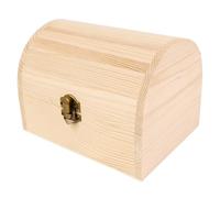 Lawnrden Boîte de Coffre, boîte en Bois inachevé, vitrine de Bijoux en Bois Non Peinte Portable pour Les Loisirs artistiques, Cadeaux fête, Bricolage 6, 3 * 4, 8 * 4, 5 Pouces