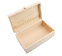 Lawnrden Boîte de Souvenirs, boîte de Rangement en Bois, boîtes Rangement décoratives avec Verrouillage, en Bois Non Peinte avec Couvercle pour Documents, Objets Valeur, Jouets, Outils, Accessoire